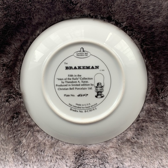 Christian Bell Porcelain Collector Plate 
The Brakeman - Picture 2 of 2